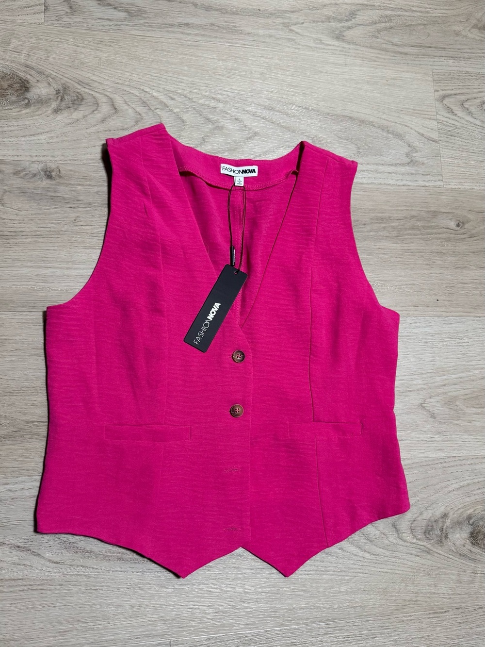Fashion Nova Hot Pink Tailored Vest